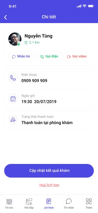 Doctor Bear app — Appointment detail
