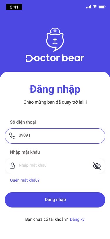 Doctor Bear app — Sign in