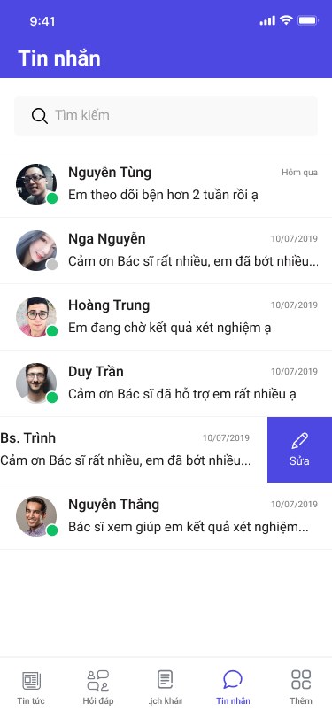 Doctor Bear app — Messages
