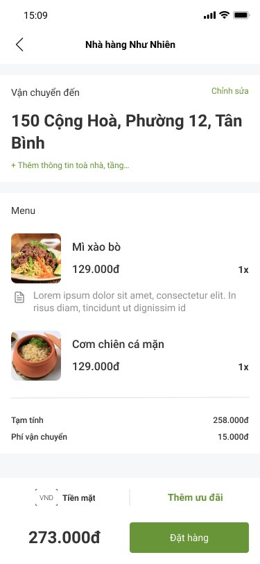 Như Nhiên app — Your cart