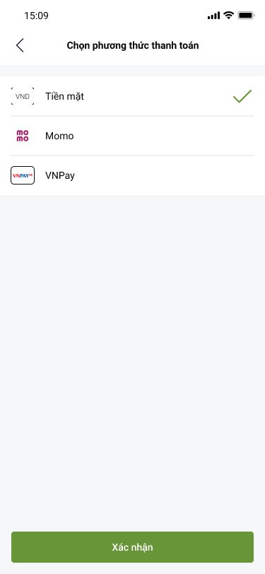 Như Nhiên app — Payment methods