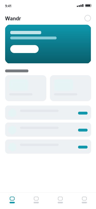 Wandr app — a trip itinerary with a day-by-day plan, bookings and tickets